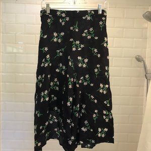mid skirt floral black